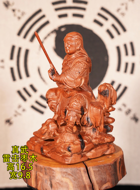 龙虎山雷击枣木真武大帝家用祖师爷玄天上帝武当山玄武大帝神像