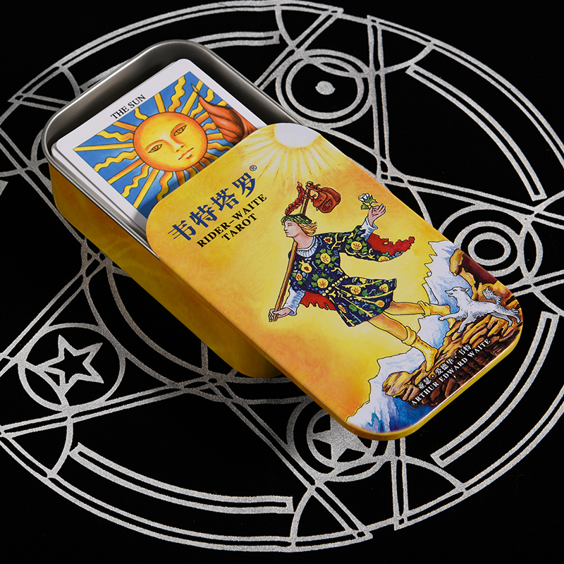 韦特卡罗牌便携铁盒花影经典韦特taluo牌罗塔伟特牌初学者tarot - 图1