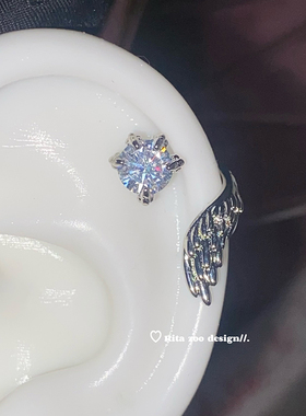 小众龙爪天使翅膀个性耳骨钉