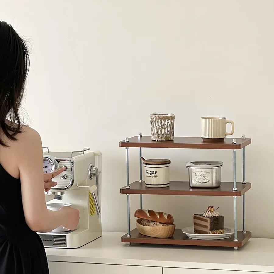 中古风杯架桌面置物架杯子收纳架子餐桌台面工位水杯茶具桌上小型 - 图2