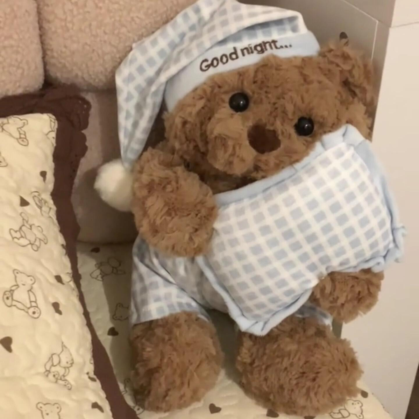 睡衣小熊战士玩偶！可爱毛绒公仔送女生闺蜜生日礼物娃娃抱睡神器 - 图2