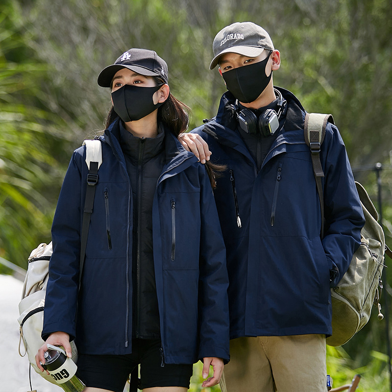 阿漓2024新款三合一冲锋衣女羽绒内胆两件套男保暖防风雨鸟家同款