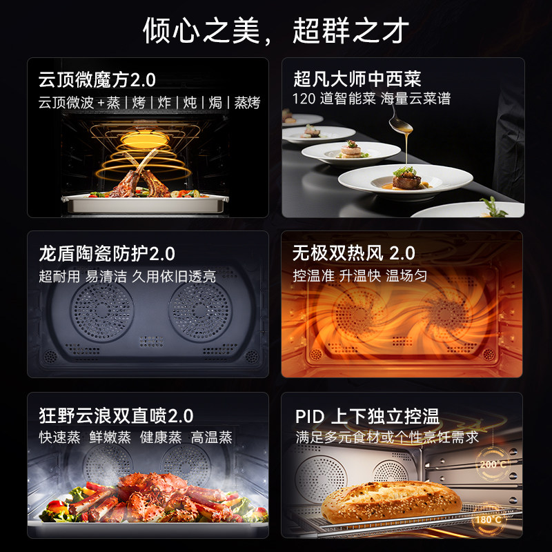 【旗舰新品】凯度ZRpro二代AI智能双热风微蒸烤箱一体机嵌入式
