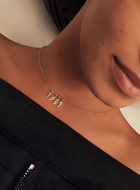 个性独特轻奢PD数字吊坠纯银项链女情侣手链生日七夕礼物送男女友