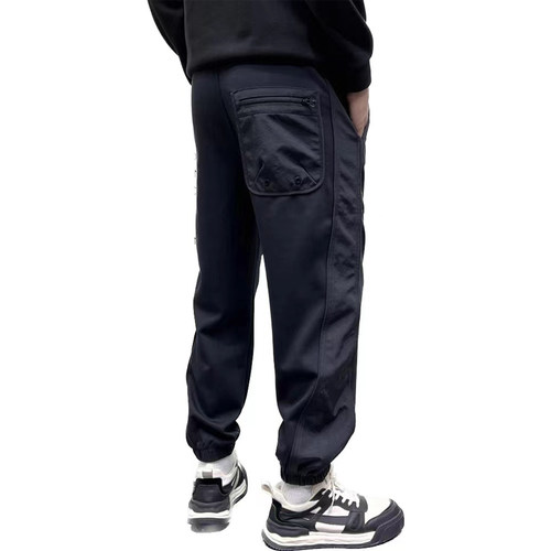 2025秋季男士裤子潮牌宽松拼接哈伦束脚裤简约百搭青年休闲运动裤 - 图3