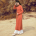 Xuân 2019 đĩa mới khóa cotton và vải lanh sườn xám ăn mặc retro dân tộc phong cách văn học Trung Quốc và nghệ thuật phục vụ trà Zen - váy đầm chân váy xếp ly ngắn váy đầm