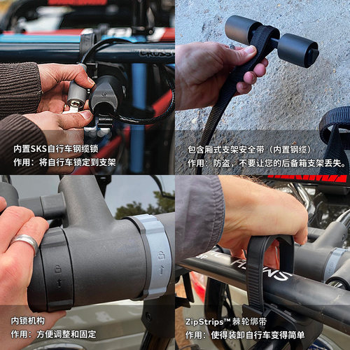 YAKIMA车载自行车架fullback后卫汽车后挂后备箱轿车SUV车尾放置 - 图2