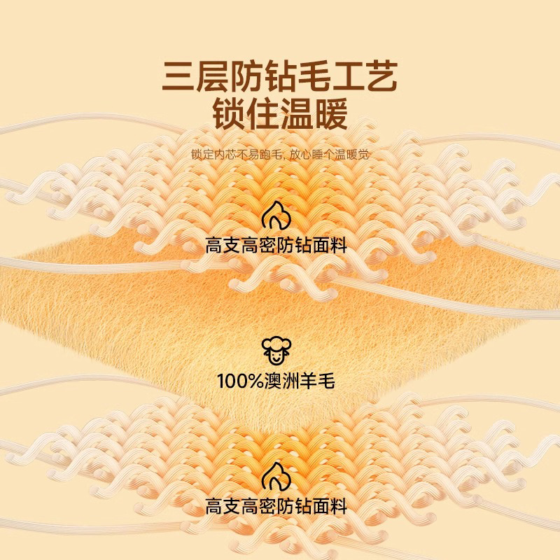 恒源祥新西兰进口羊毛被100纯羊毛羊绒被子冬被芯加厚保暖棉被褥