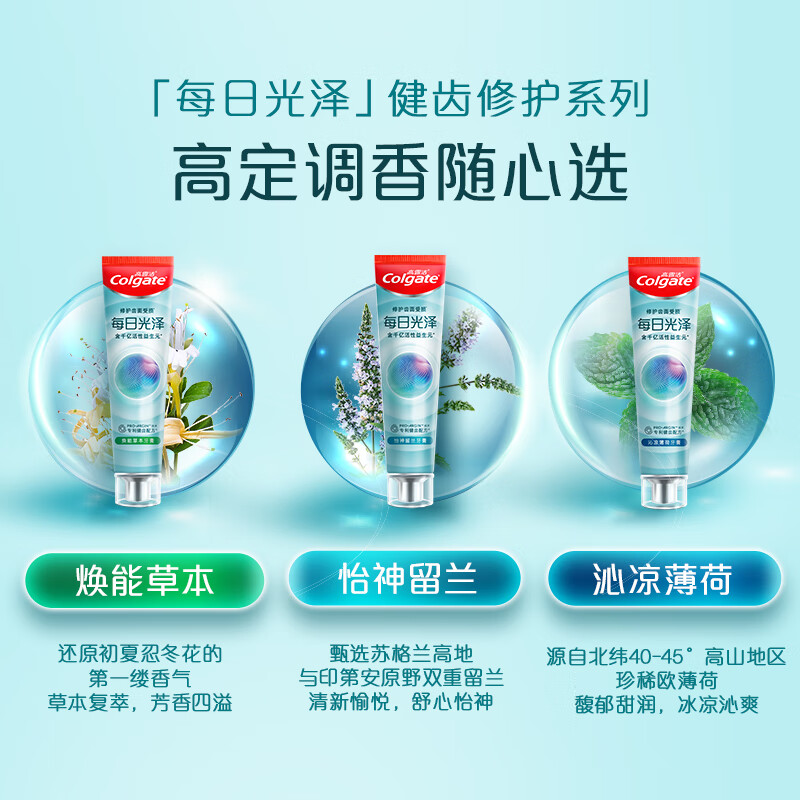 高露洁colgate含氟每日光泽牙膏成人防蛀冰爽薄荷草本正品家庭装 - 图2