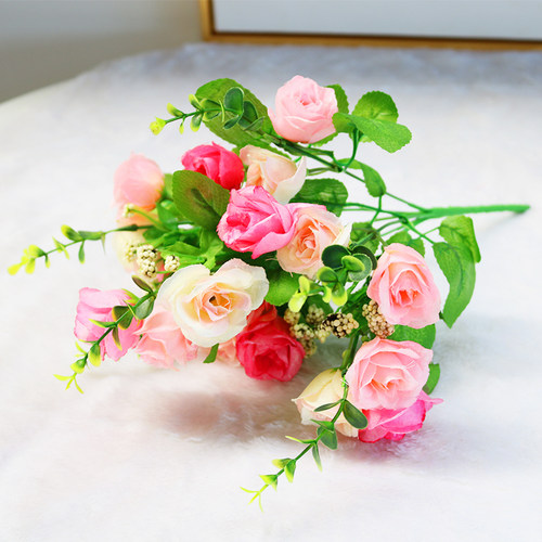 单支假花仿真花束塑料花小把束布艺装饰花插花卉干花绢花布花 - 图1