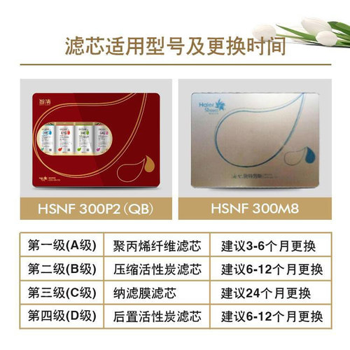 海尔施特劳斯净水器机HSNF-300P2(QB)/300M8/300H0家用滤芯 - 图1