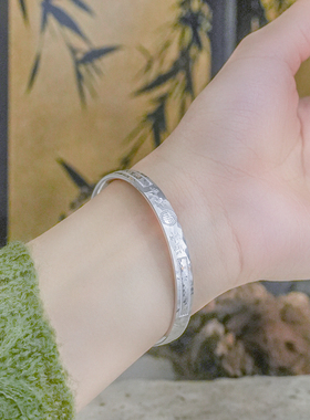 足银999八宝罗盘手镯女平安喜乐