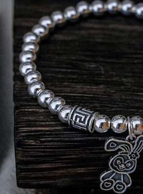 足银999卡通兔兔招财七夕送礼