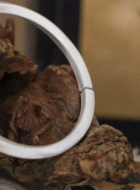 足银999四方福字开口实心手镯