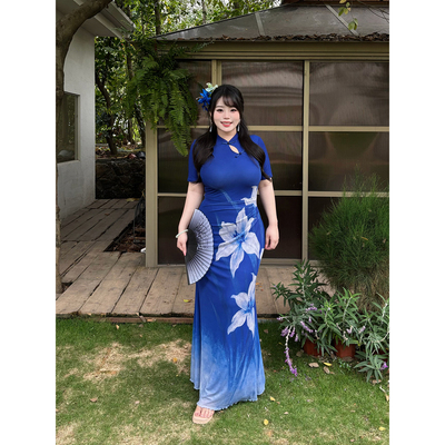 Babes【水色兰香】大码新中式温婉气质旗袍