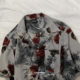 STRAPPING splash ink floral floral camisa floral de manga corta con cuello cubano para hombres y mujeres estilo hawaiano retro japonés de Hong Kong