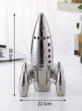 现代样板间儿童房太空主题摆件男孩房航天员火箭模型画柜内装饰品