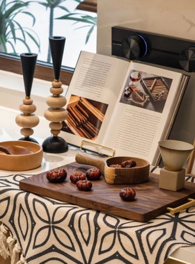 样板间厨房摆件组合设计搭配软装仿真干果咖啡豆切菜板装饰画饰品