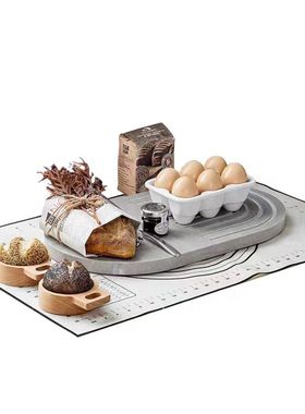 现代样板间厨房烘焙摆件主题仿真面包鸡蛋糕托盘组合售楼处装饰品
