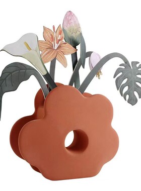 简约现代样板间儿童房摆件暖色系女孩房桌面装饰品花器花艺装饰画