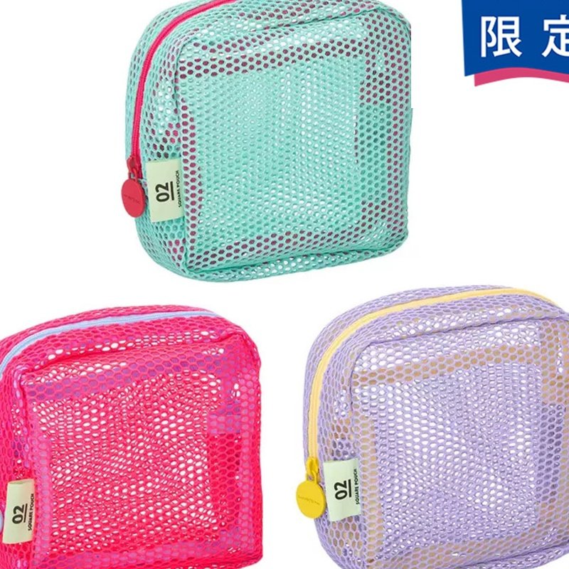 彩色日本现货网纱豆腐包超轻网格杂物收纳小包多用途网格包跨境,淘宝优惠券,粉丝福利购,淘宝优惠卷