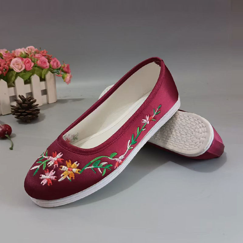 老北京布鞋女鞋平底素面中老年纯色黑色蓝色圆头单鞋布底千层底,淘宝优惠券,粉丝福利购,淘宝优惠卷