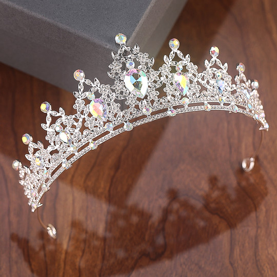 Girls Crown Tiara Diamond Crown Bridal Hair Accessories Birthday Gift Princess Baby Hair Card 2025 New Style