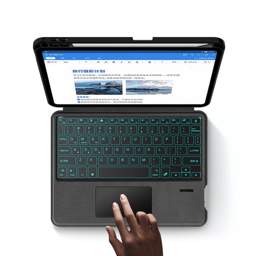 适用苹果iPad妙控键盘蓝牙iPadPro一体式air5/4保护壳2022新款pro11寸2021平板套10.9磁吸搭扣ipad10代笔槽壳 - 图3