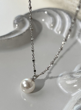 纯银925百搭方块锁骨链女