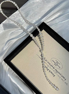 倪妮同款施家玻璃珍珠叠戴毛衣链