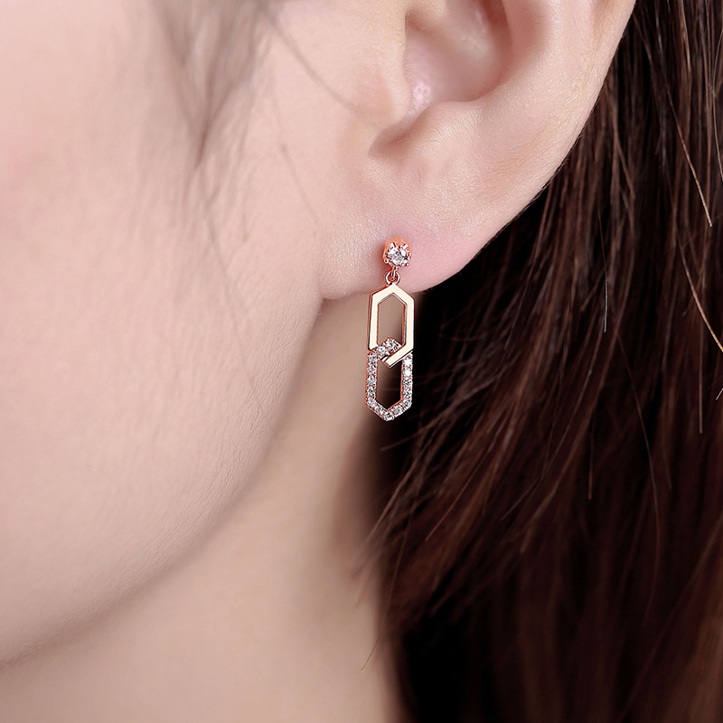 yngel /蜜安琪10分钻石女18k耳钉 蜜安琪珠宝耳饰