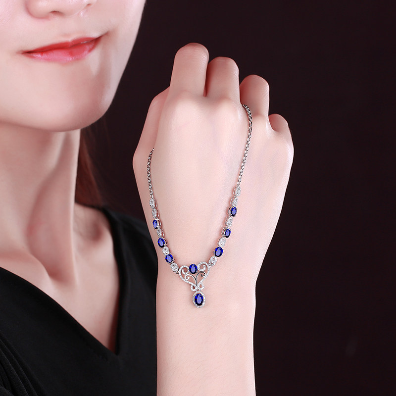 yngel /蜜安琪3.5克拉蓝宝石颈链 蜜安琪珠宝颈饰