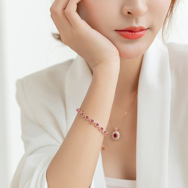 Natural Ruby Bracelet Pigeon Blood-red Jewelry