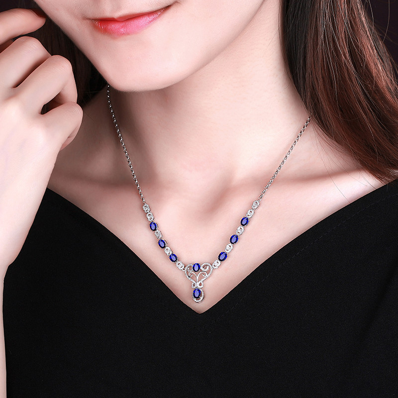 yngel /蜜安琪3.5克拉蓝宝石颈链 蜜安琪珠宝颈饰
