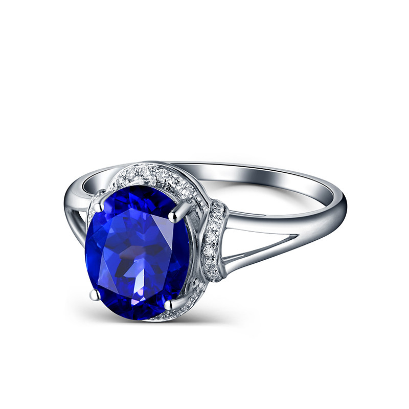 蜜安琪1.89克拉天然坦桑石女戒指 蜜安琪珠宝手饰