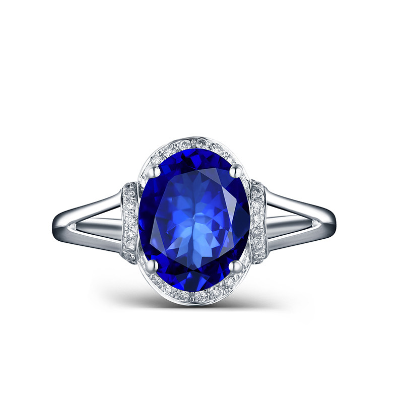 蜜安琪1.89克拉天然坦桑石女戒指 蜜安琪珠宝手饰