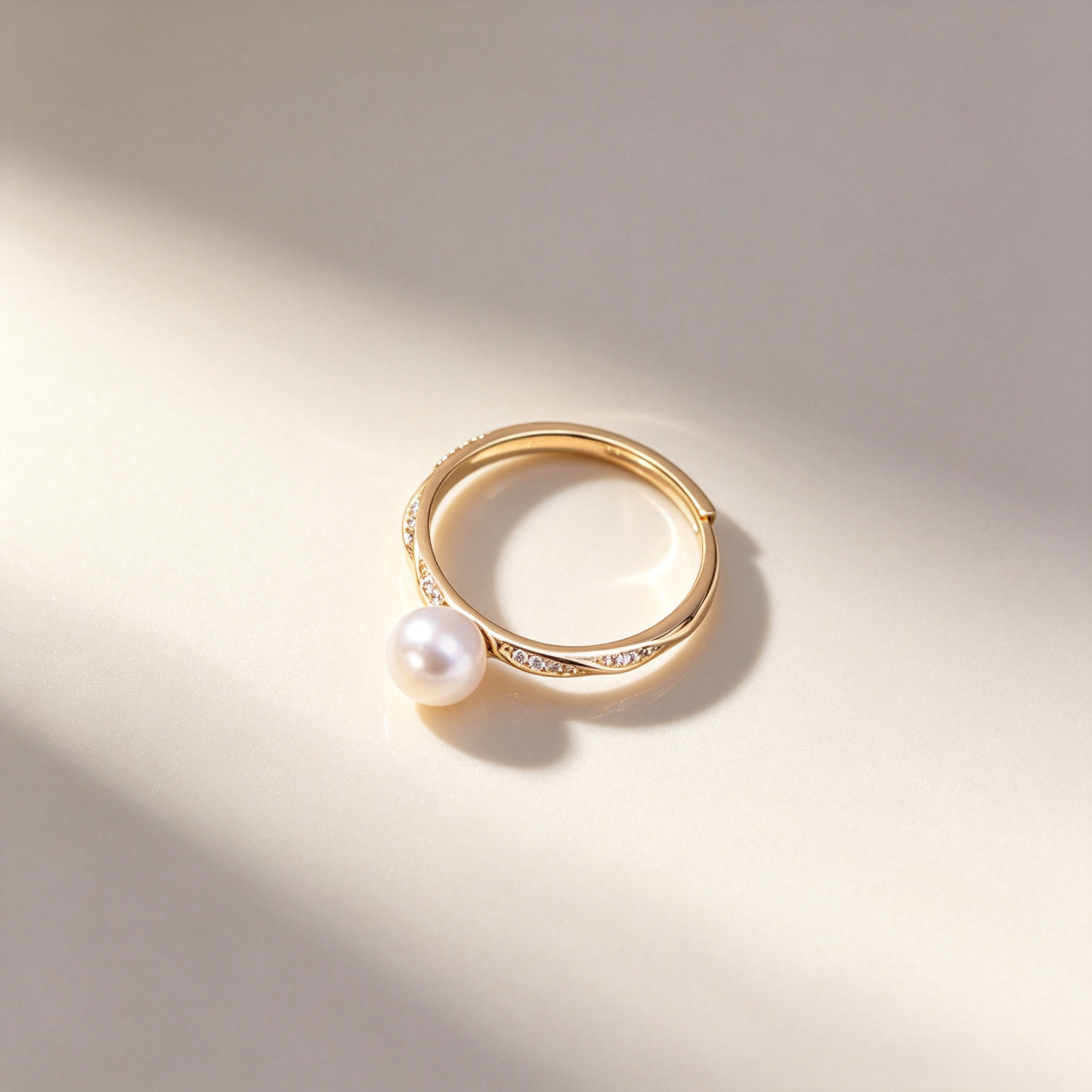 Xiwen natural freshwater 6-7mm round white pearl ring S925 silver simple and fashionable ring opening