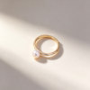 Xiwen natural freshwater 6-7mm round white pearl ring S925 silver simple and fashionable ring opening