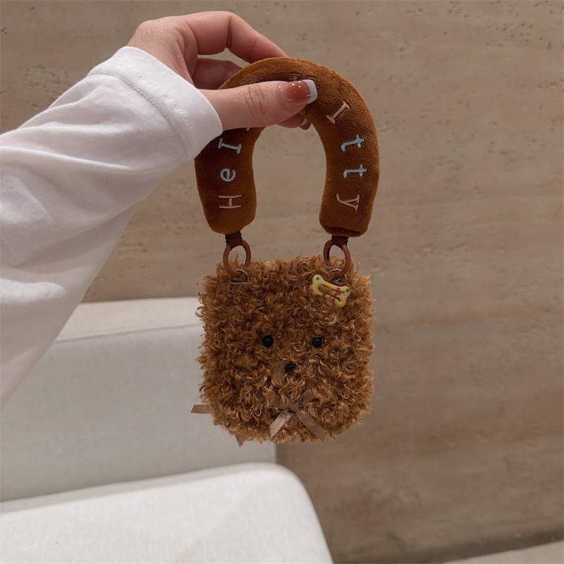 棕色泰迪毛绒适用小米mix2手机壳三星Zflip7华为Pocket折叠荣耀OPPO FindN3摩托罗拉razr60新款PuraX保护套5 - 图0