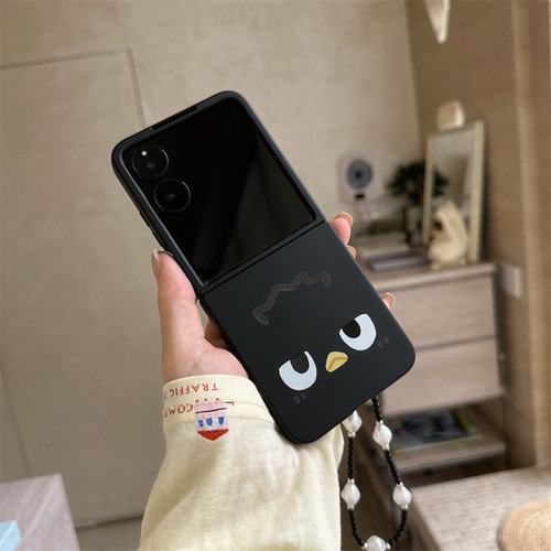 黑色小鸟表情适用小米mix2手机壳三星Zflip7华为Pocket折叠荣耀OPPO FindN3摩托罗拉razr60新款PuraX保护套5 - 图3