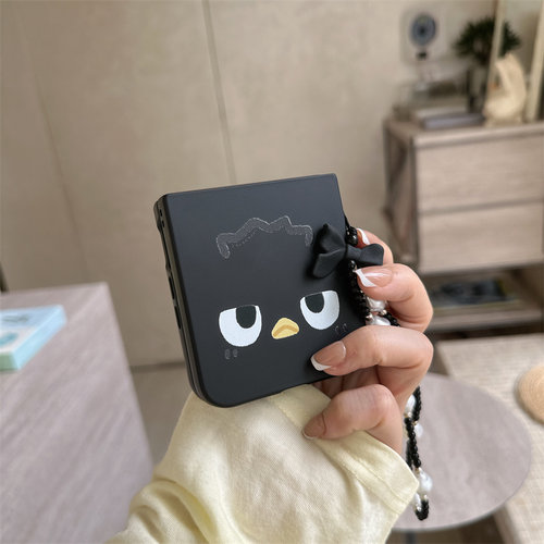 黑色小鸟表情适用小米mix2手机壳三星Zflip7华为Pocket折叠荣耀OPPO FindN3摩托罗拉razr60新款PuraX保护套5 - 图1