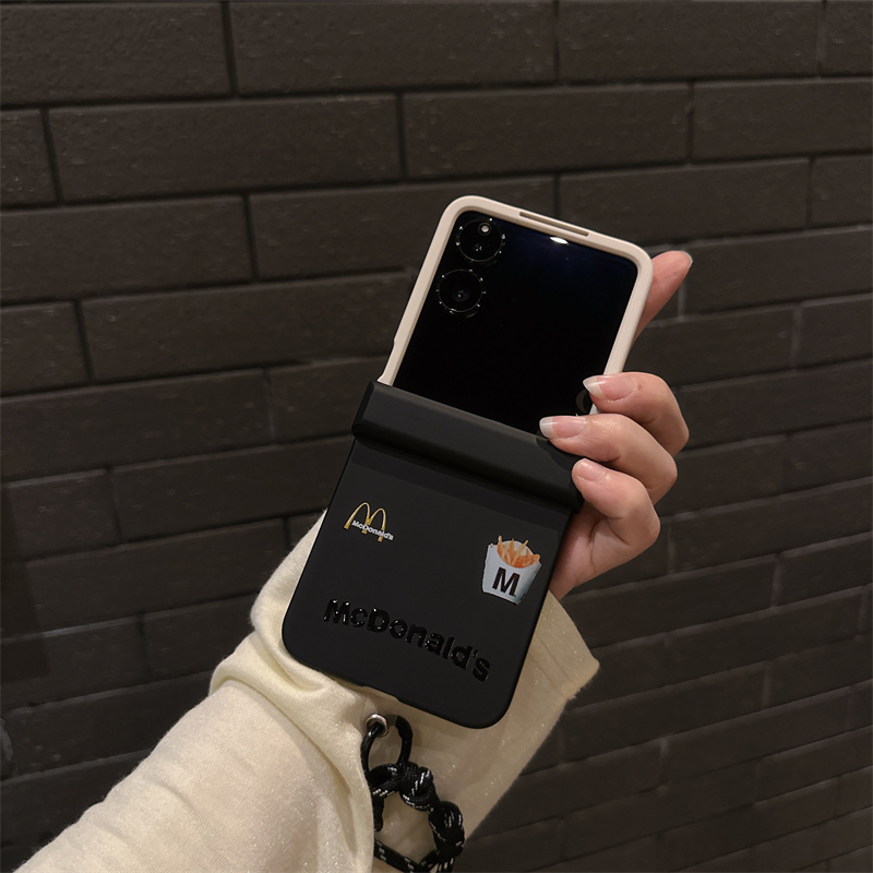 黑拼白M记适用小米mix2手机壳三星Zflip7华为Pocket折叠荣耀OPPO FindN3摩托罗拉razr60手链puraXflip保护套5 - 图1