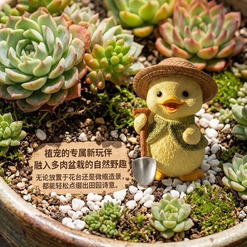 可爱小鸭子摆件阳台花盆载装饰品花园庭院幼儿园民宿家居造景摆设 - 图2