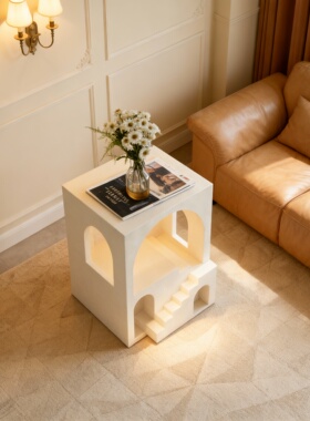 现代简约拱门带灯储物柜摆件