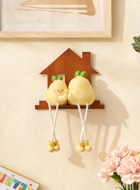 可爱卡通小鸡木质装饰摆件