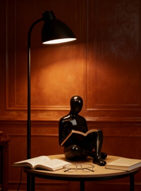 极简风黑色人形书架创意摆件