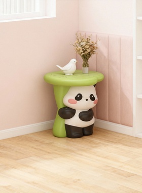 卡通熊猫造型边几装饰摆件