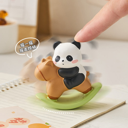 熊猫上班情绪稳定神器卡皮巴拉工位解压摆件办公室桌面装饰品礼物 - 图1