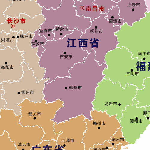 高清中国地图划分到市级电子版大尺寸高清地图jpg素材设计文件 - 图0