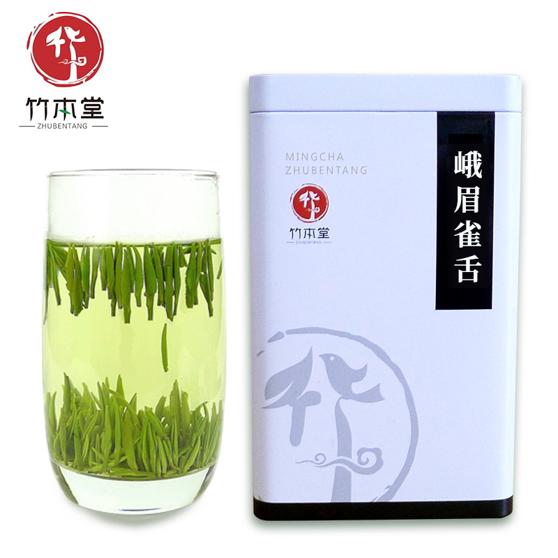 雀舌绿茶2023新茶明前独芽春茶四川峨眉山炒青茶叶竹本堂茶250g